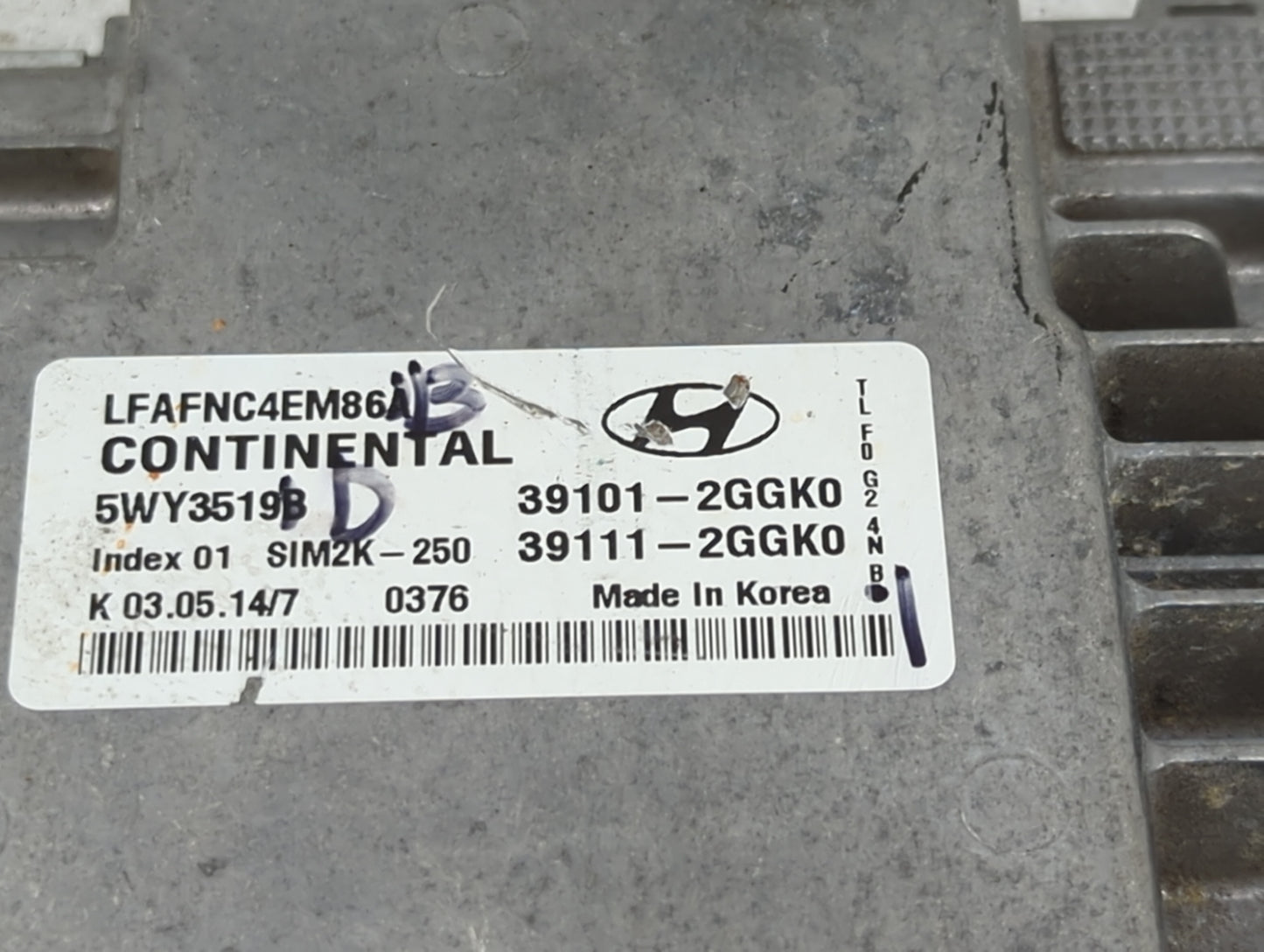 2015-2017 Hyundai Sonata PCM Engine Control Computer ECU ECM PCU OEM P/N:39101-2GGK0 39111-2GGK0 Fits Fits 2015 2016 2017 OE