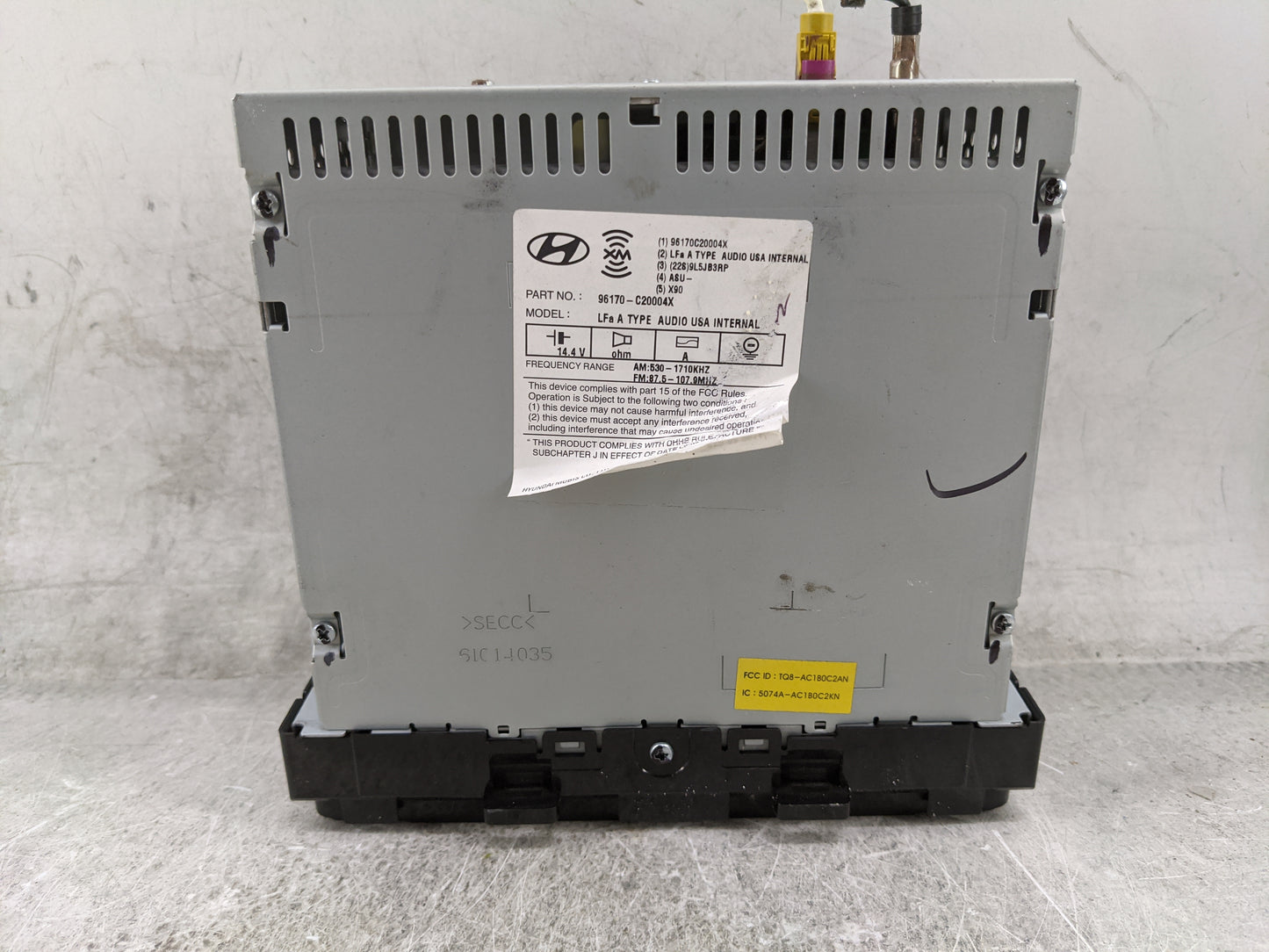 2015 Hyundai Sonata Radio AM FM Cd Player Receiver Replacement P/N:96170C20004X 96170-C20004X, A5FE900255A Fits OEM Used Aut