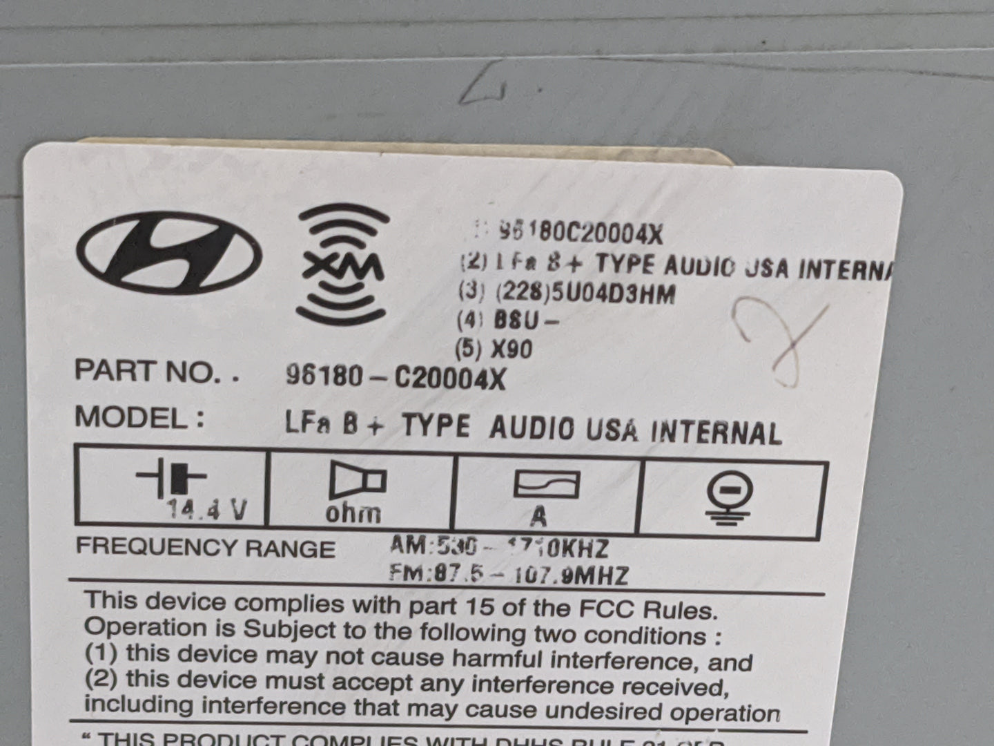 2015-2017 Hyundai Sonata Radio AM FM Cd Player Receiver Replacement P/N:96180-C20004X A5LF100715A Fits Fits 2015 2016 2017 O