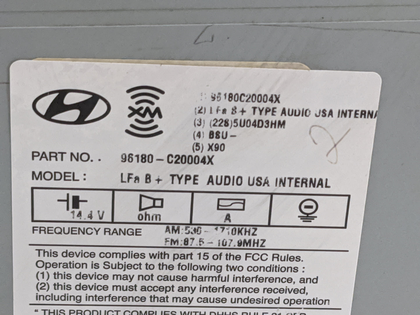 2015-2017 Hyundai Sonata Radio AM FM Cd Player Receiver Replacement P/N:96180-C20004X A5LF100715A Fits Fits 2015 2016 2017 O