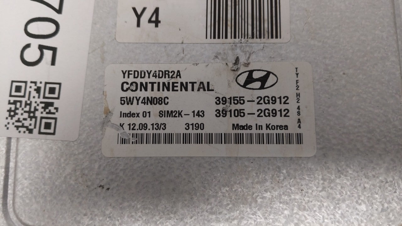 2011-2015 Hyundai Sonata PCM Engine Control Computer ECU ECM PCU OEM P/N:39155-2G912 39105-2G912 Fits OEM Used Auto Parts - 