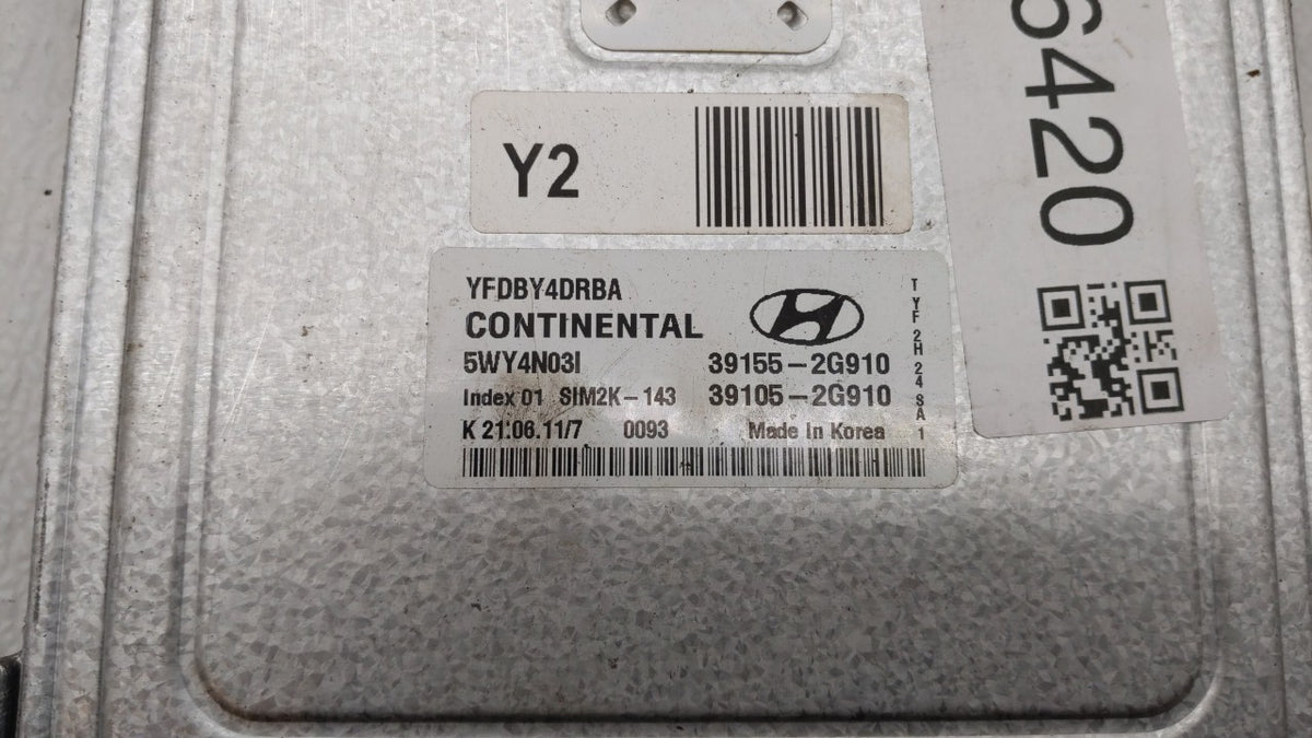 2011-2015 Hyundai Sonata PCM Engine Control Computer ECU ECM PCU OEM P/N:39155-2G912 39105-2G912 Fits 2011 2012 2013 2014 20