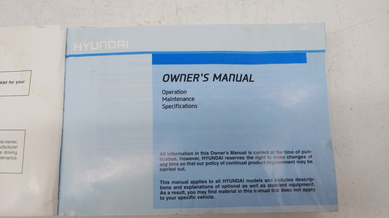 2015 Hyundai Sonata Owners Manual Book Guide P/N:FC10-EU52J OEM Used Auto Parts - Oemusedautoparts1.com