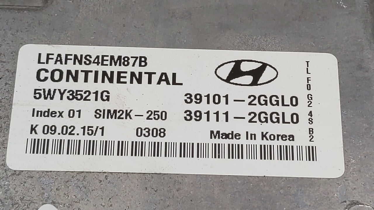 2015-2017 Hyundai Sonata PCM Engine Control Computer ECU ECM PCU OEM P/N:39101-2GGL0 39111-2GGL0 Fits Fits 2015 2016 2017 OE
