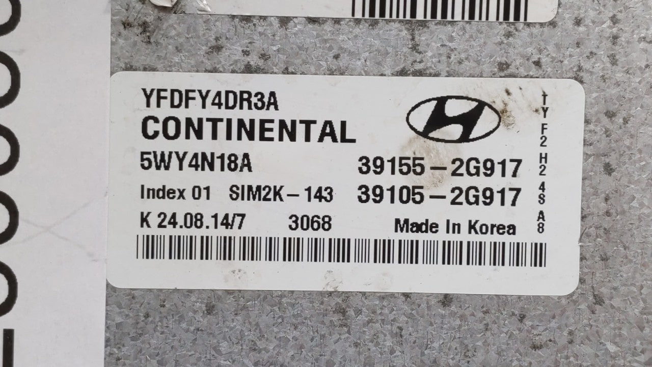 2011-2015 Hyundai Sonata PCM Engine Control Computer ECU ECM PCU OEM P/N:39155-2G916 39105-2G916 Fits OEM Used Auto Parts - 