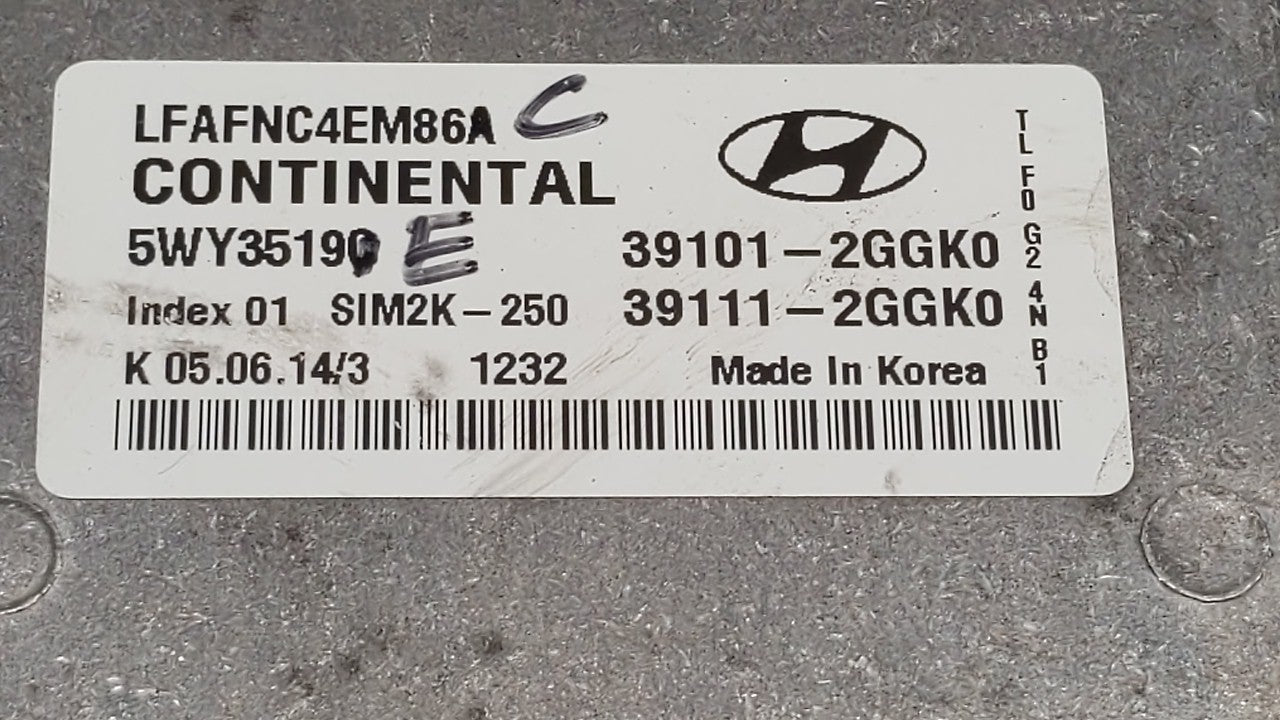 2015-2017 Hyundai Sonata PCM Engine Control Computer ECU ECM PCU OEM P/N:39101-2GGK0 39111-2GGK0 Fits Fits 2015 2016 2017 OE