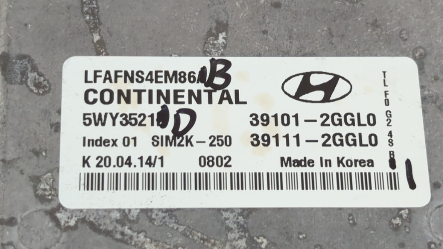 2015-2017 Hyundai Sonata PCM Engine Control Computer ECU ECM PCU OEM P/N:39101-2GGL0 39111-2GGL0 Fits Fits 2015 2016 2017 OE
