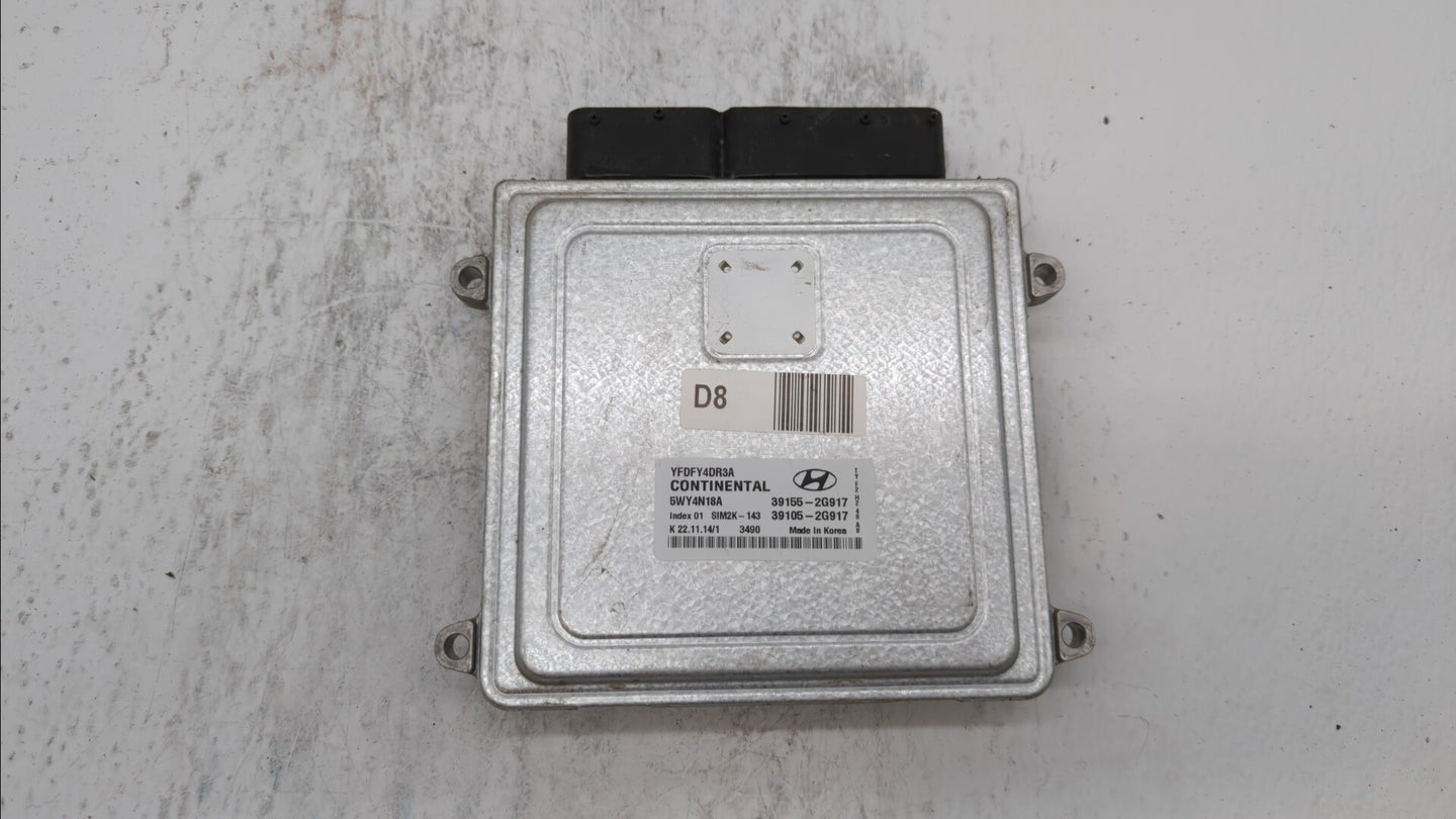 2011-2015 Hyundai Sonata PCM Engine Control Computer ECU ECM PCU OEM P/N:39155-2G916 39105-2G916 Fits OEM Used Auto Parts - 