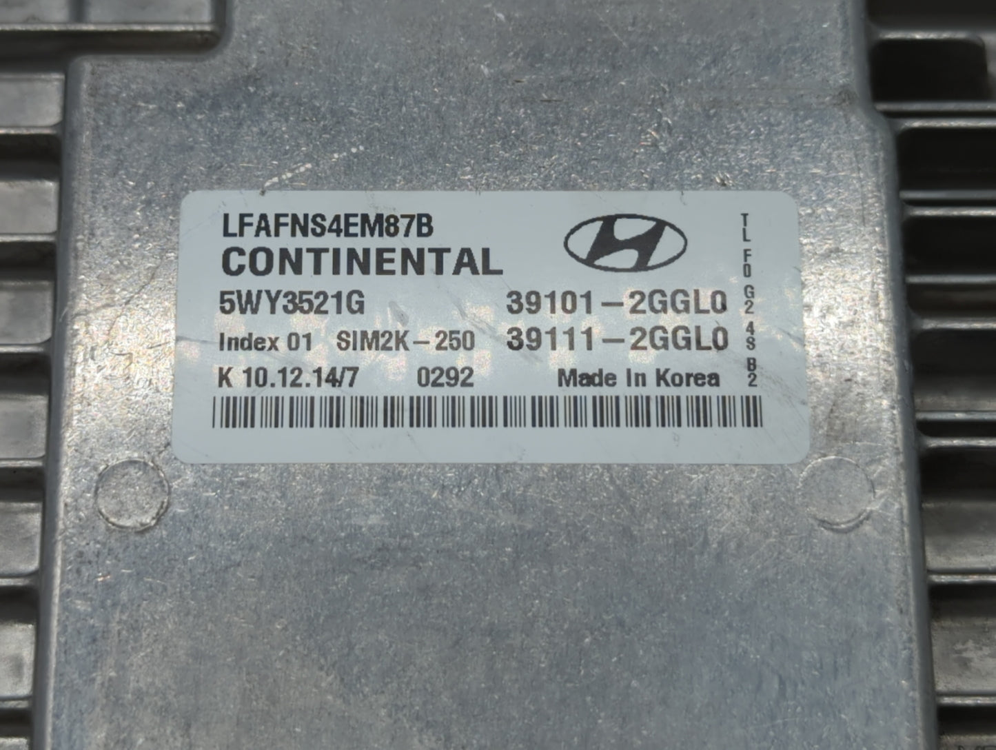 2015-2017 Hyundai Sonata PCM Engine Control Computer ECU ECM PCU OEM P/N:39101-2GGL2 39111-2GGL2 Fits Fits 2015 2016 2017 OE