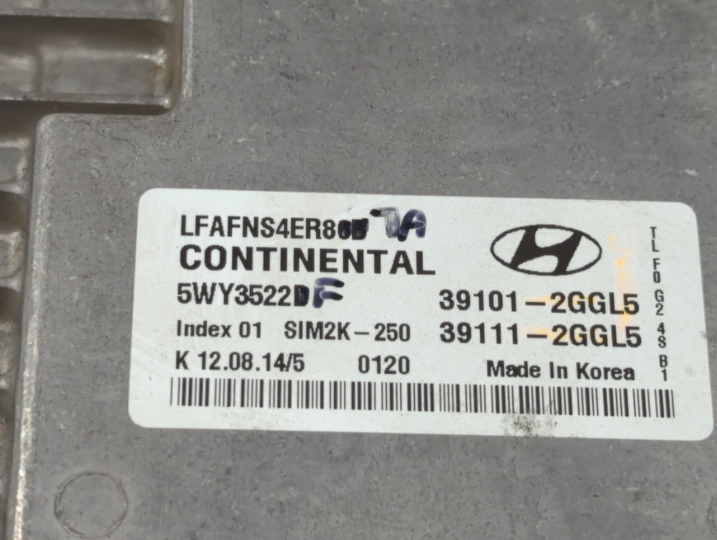 2015-2017 Hyundai Sonata PCM Engine Control Computer ECU ECM PCU OEM P/N:39101-2GGL5 39111-2GGL5 Fits Fits 2015 2016 2017 OE