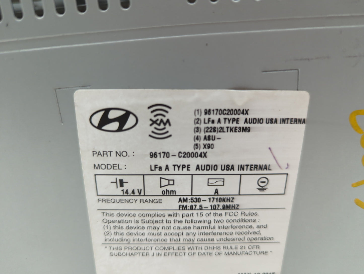 2015-2015 Hyundai Sonata Am Fm Cd Player Radio Receiver - Oemusedautoparts1.com