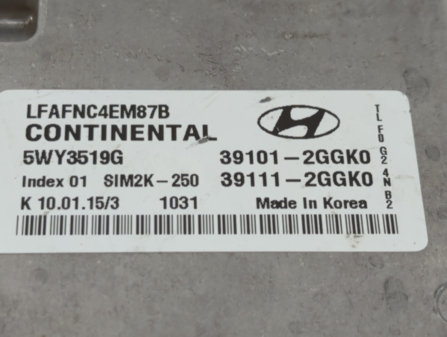 2015-2017 Hyundai Sonata PCM Engine Control Computer ECU ECM PCU OEM P/N:39101-2GGL2 39111-2GGL2 Fits Fits 2015 2016 2017 OE
