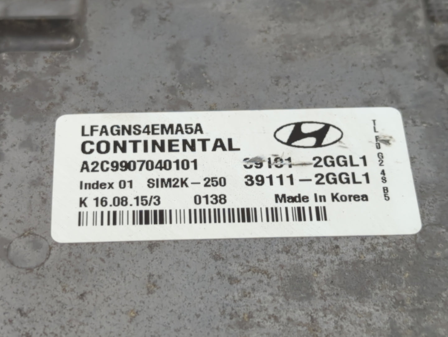 2015-2017 Hyundai Sonata PCM Engine Control Computer ECU ECM PCU OEM P/N:39101-2GGL2 39111-2GGL2 Fits Fits 2015 2016 2017 OE