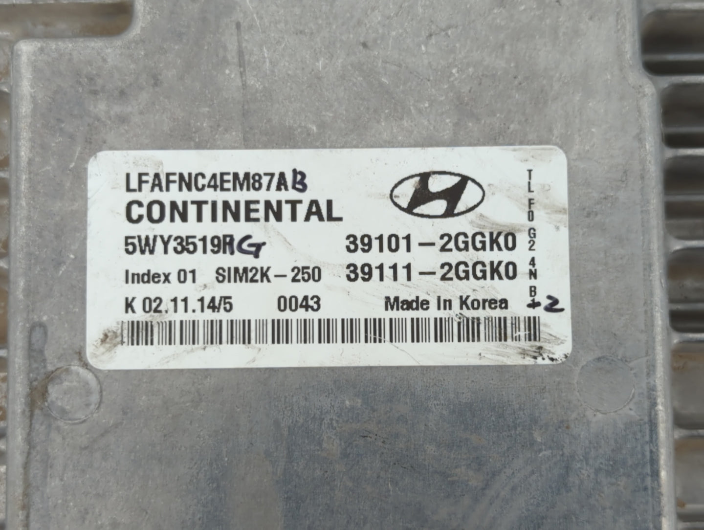 2015-2017 Hyundai Sonata PCM Engine Control Computer ECU ECM PCU OEM P/N:39101-2GGL1 39111-2GGL3 Fits Fits 2015 2016 2017 OE
