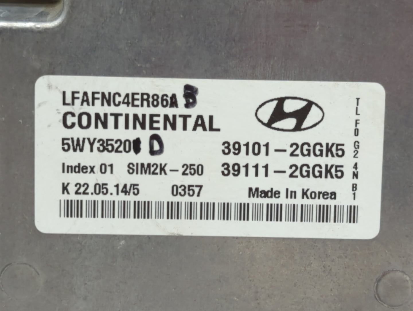 2015-2017 Hyundai Sonata PCM Engine Control Computer ECU ECM PCU OEM P/N:39111-2GGL1 39101-2GGL5 Fits Fits 2015 2016 2017 OE