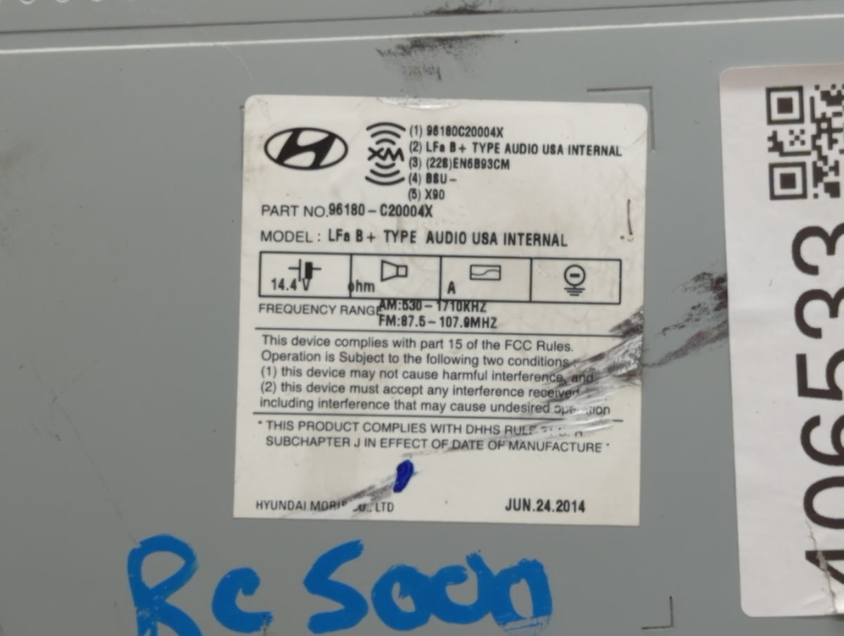 2015-2015 Hyundai Sonata Am Fm Cd Player Radio Receiver 406533 - Oemusedautoparts1.com