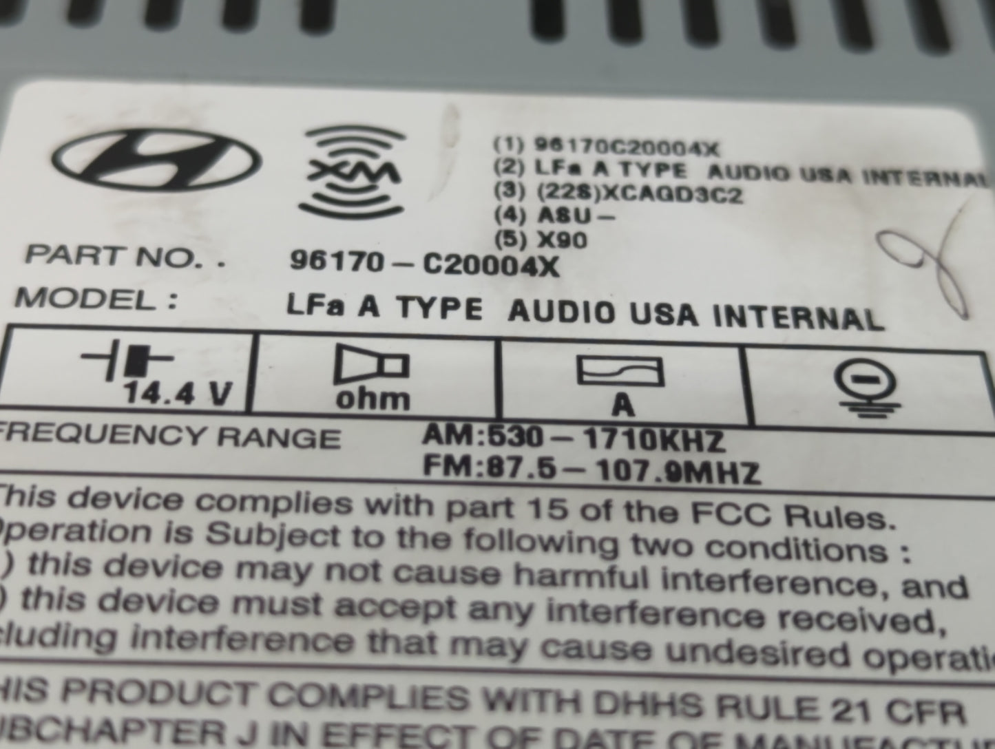 2015-2015 Hyundai Sonata Am Fm Cd Player Radio Receiver - Oemusedautoparts1.com