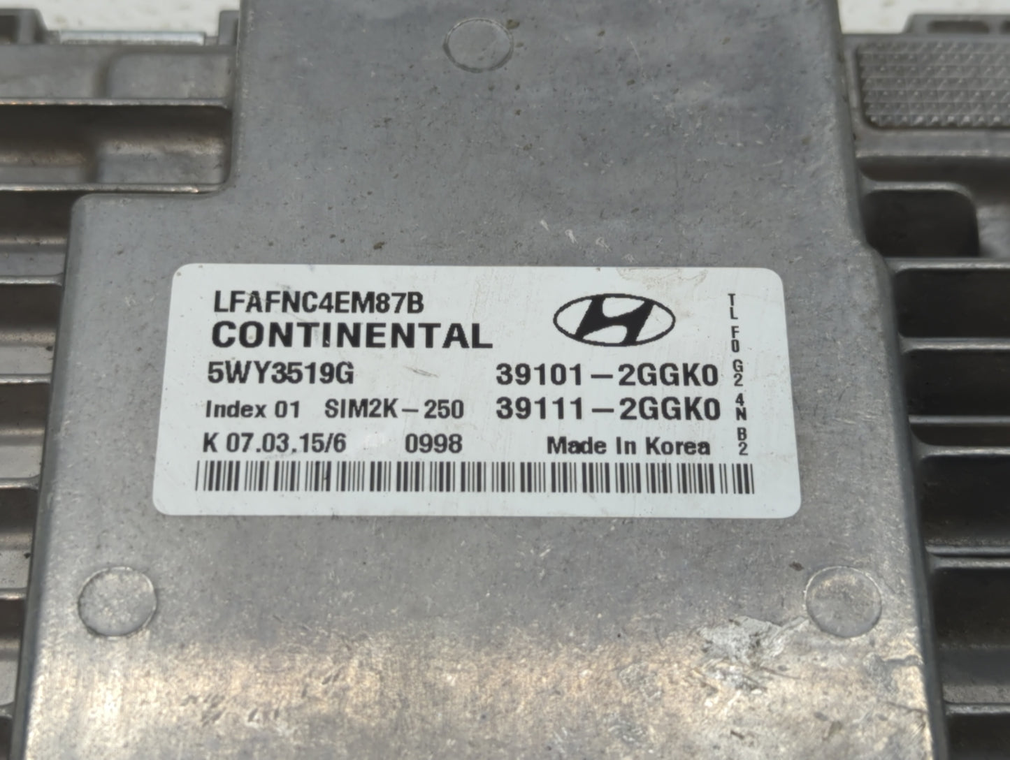 2015-2017 Hyundai Sonata PCM Engine Control Computer ECU ECM PCU OEM P/N:39101-2GGL1 39111-2GGL3 Fits Fits 2015 2016 2017 OE