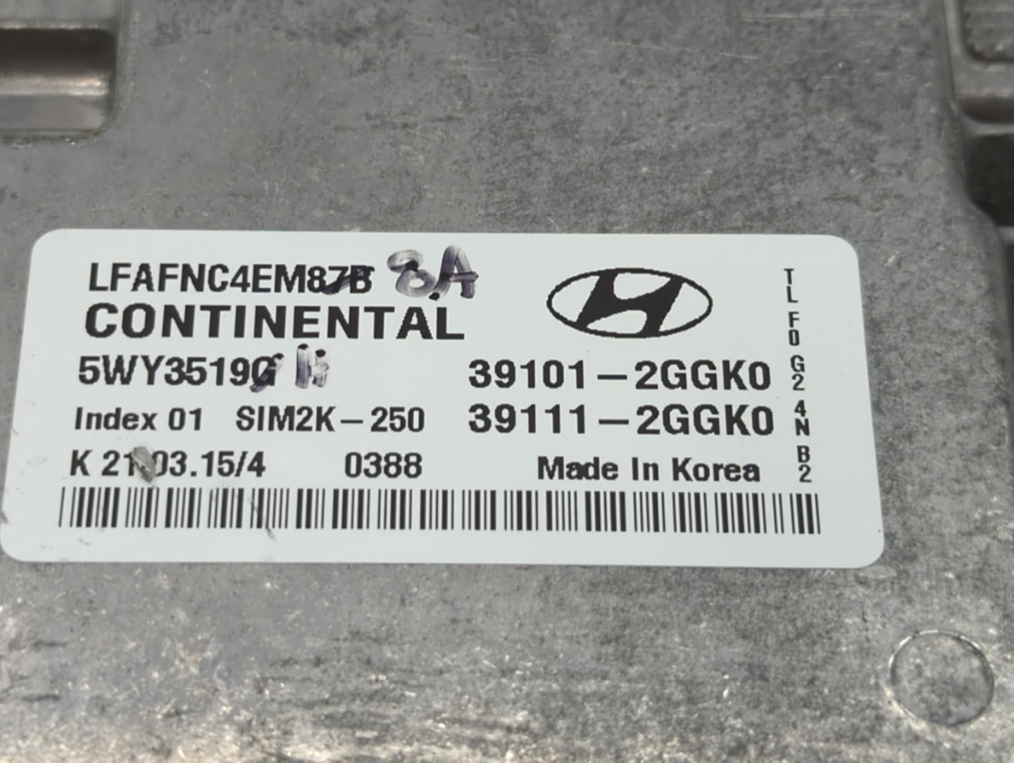 2015-2017 Hyundai Sonata PCM Engine Control Computer ECU ECM PCU OEM P/N:39101-2GGL1 39111-2GGL3 Fits Fits 2015 2016 2017 OE