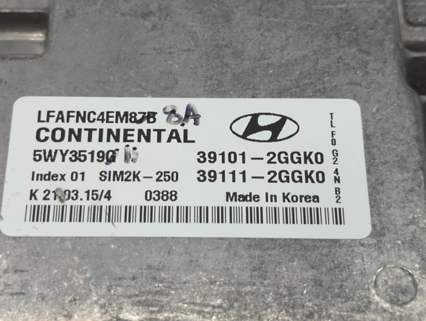 2015-2017 Hyundai Sonata PCM Engine Control Computer ECU ECM PCU OEM P/N:39101-2GGL1 39111-2GGL3 Fits Fits 2015 2016 2017 OE