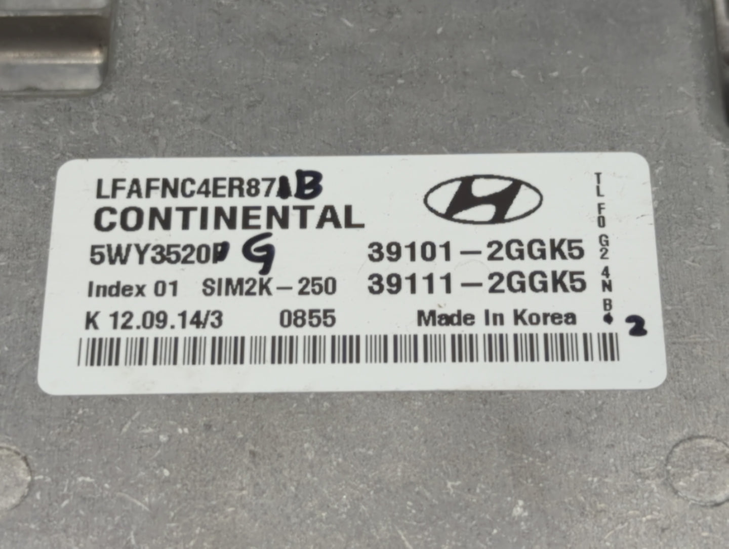 2015-2017 Hyundai Sonata PCM Engine Control Computer ECU ECM PCU OEM P/N:39111-2GGK5 39101-2GGK5 Fits Fits 2015 2016 2017 OE