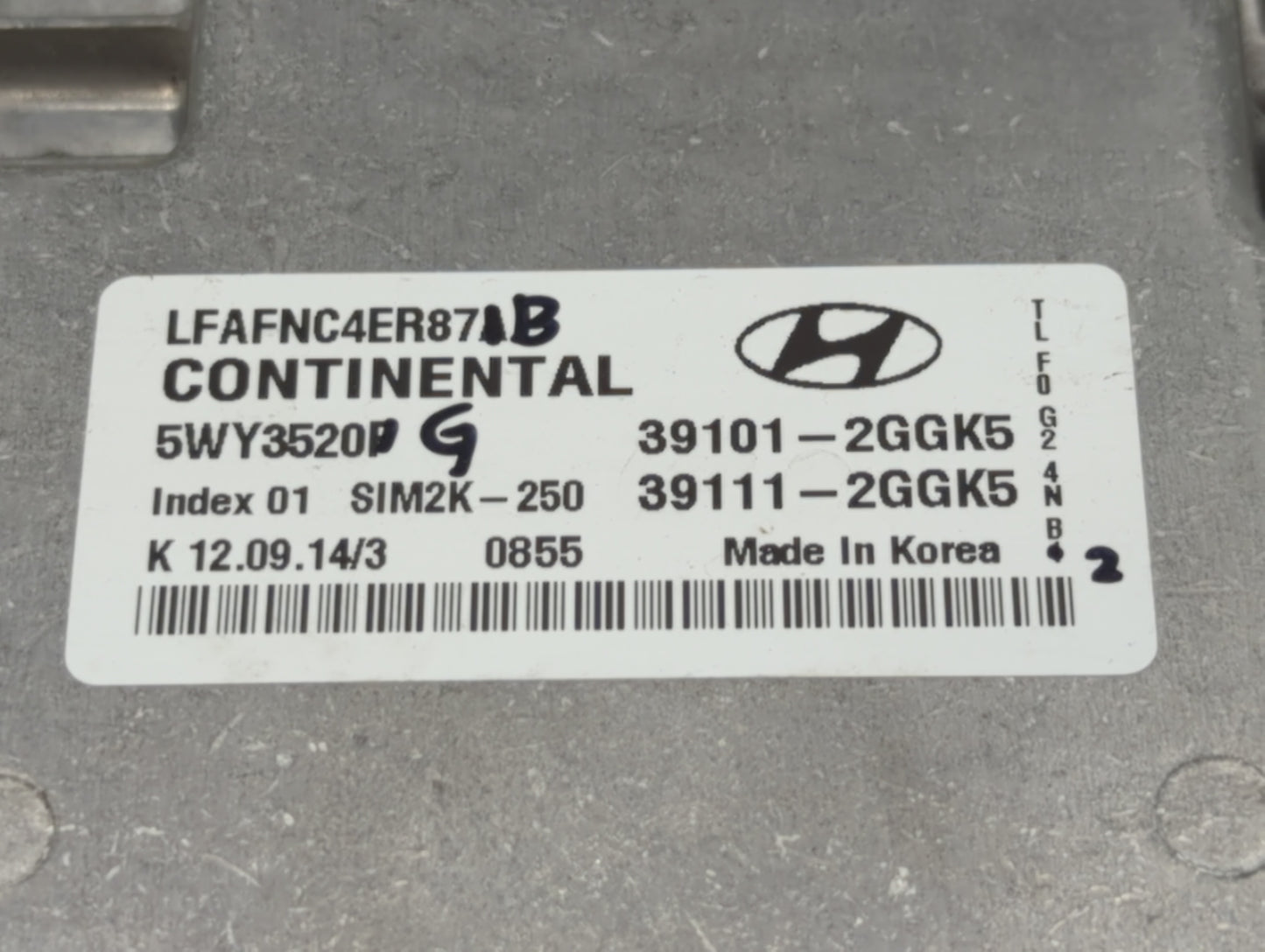 2015-2017 Hyundai Sonata PCM Engine Control Computer ECU ECM PCU OEM P/N:39111-2GGK5 39101-2GGK5 Fits Fits 2015 2016 2017 OE