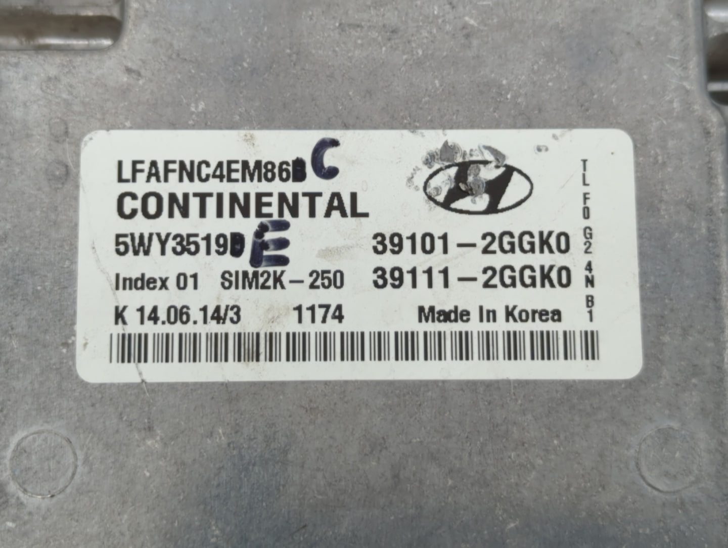 2015-2017 Hyundai Sonata PCM Engine Control Computer ECU ECM PCU OEM P/N:39111-2GGL3 39101-2GGL3 Fits Fits 2015 2016 2017 OE