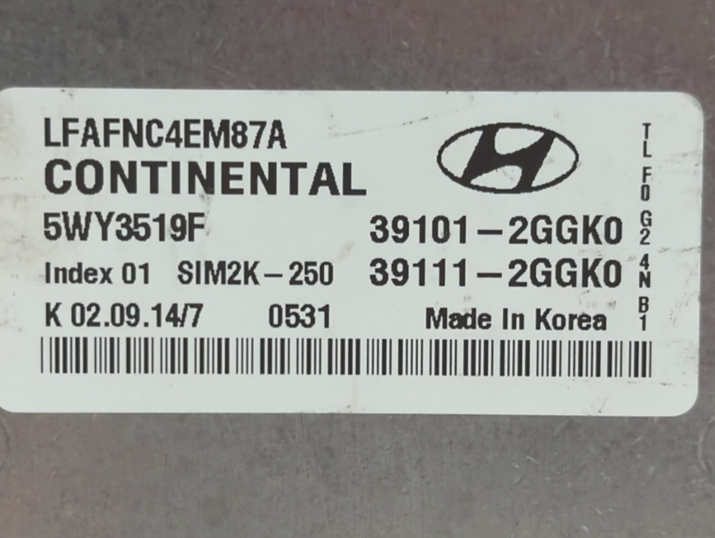 2015-2017 Hyundai Sonata PCM Engine Control Computer ECU ECM PCU OEM P/N:39111-2GGL3 39101-2GGL3 Fits Fits 2015 2016 2017 OE