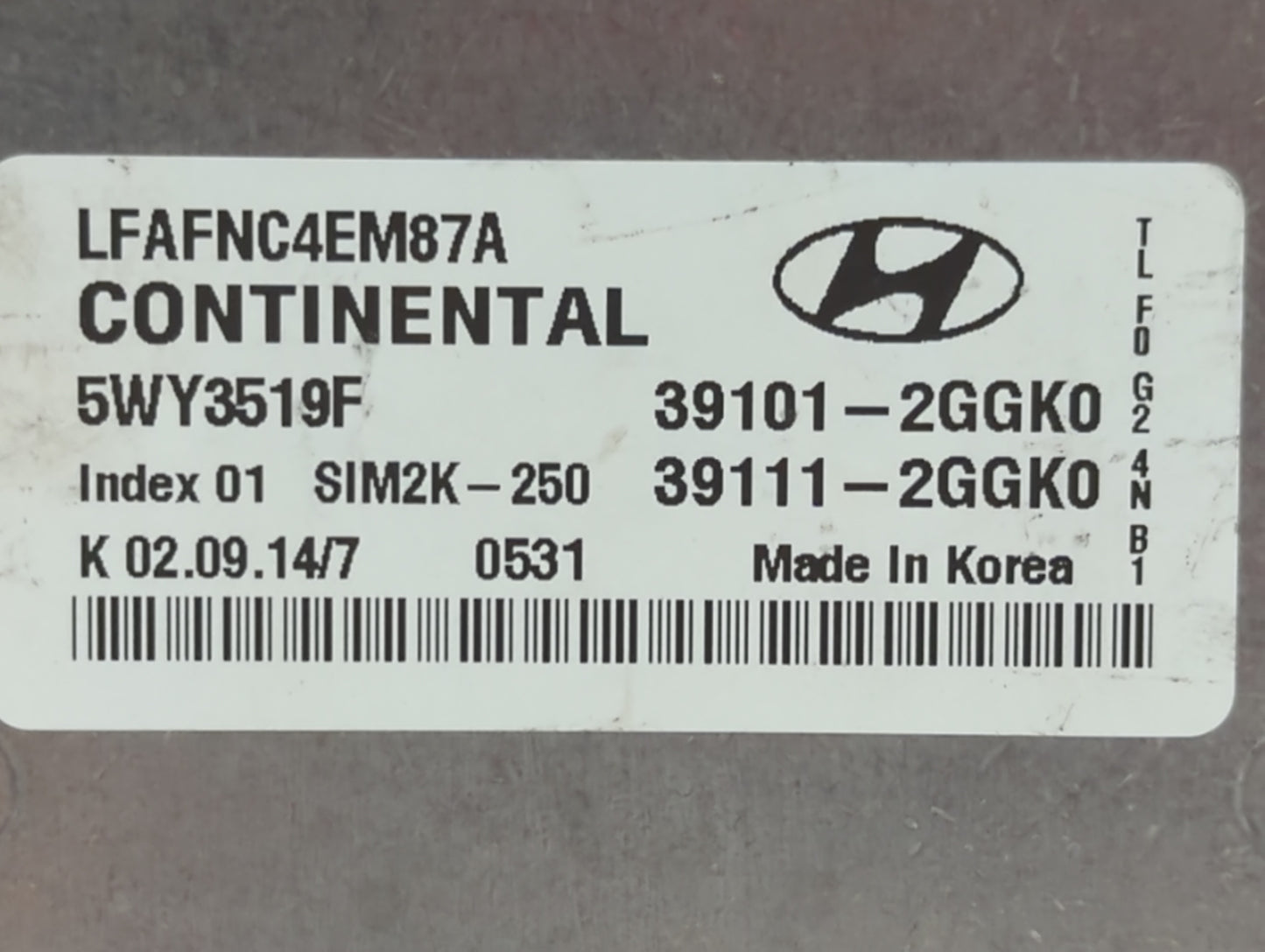 2015-2017 Hyundai Sonata PCM Engine Control Computer ECU ECM PCU OEM P/N:39111-2GGL3 39101-2GGL3 Fits Fits 2015 2016 2017 OE