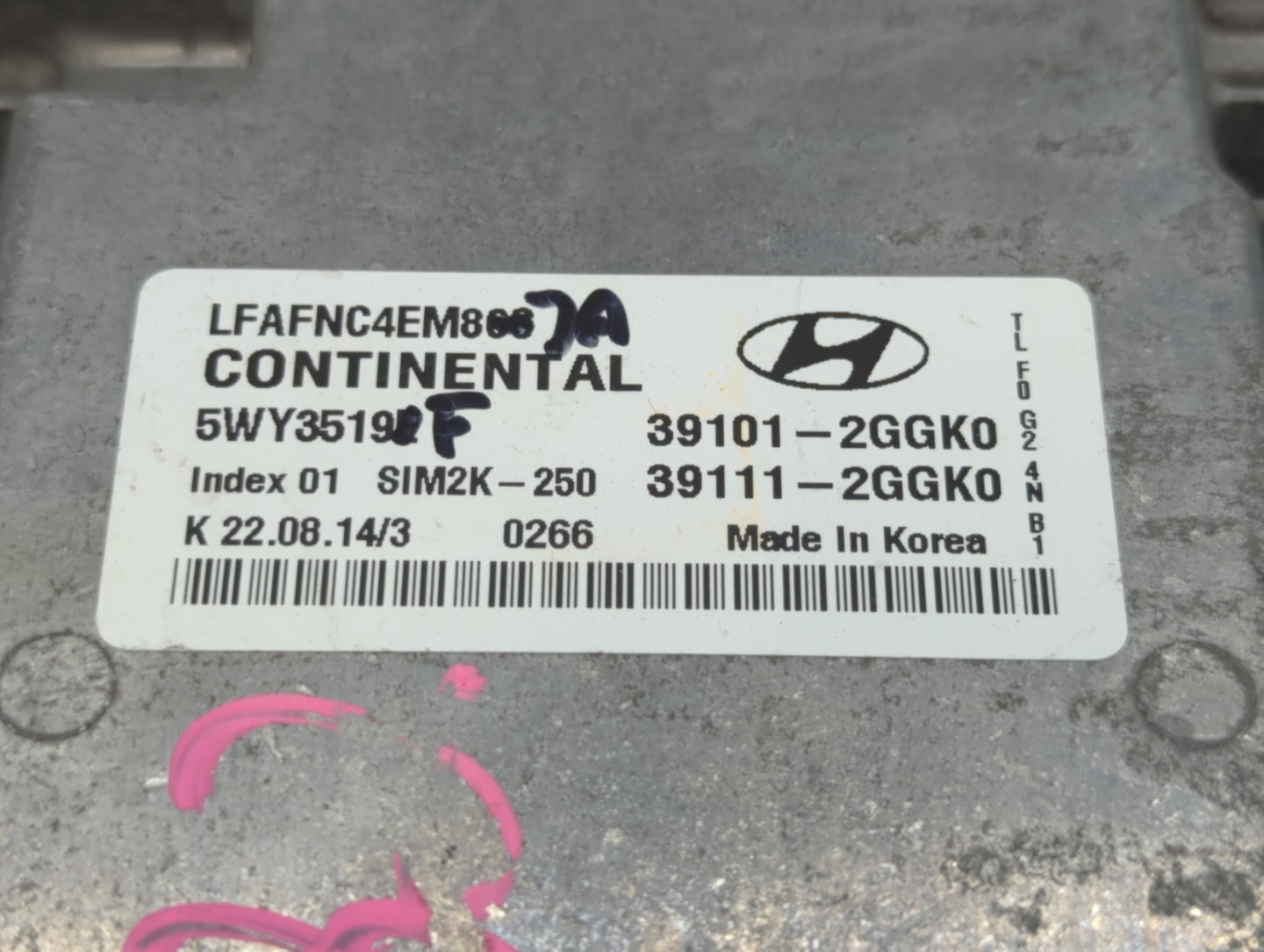 2015-2017 Hyundai Sonata PCM Engine Control Computer ECU ECM PCU OEM P/N:39111-2GGK0 39101-2GGK0 Fits Fits 2015 2016 2017 OE