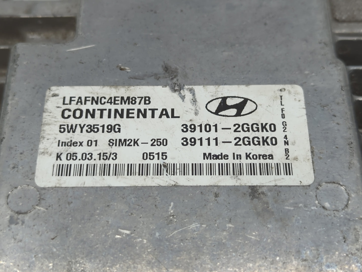 2015-2017 Hyundai Sonata PCM Engine Control Computer ECU ECM PCU OEM P/N:39111-2GGL3 39101-2GGL3 Fits Fits 2015 2016 2017 OE