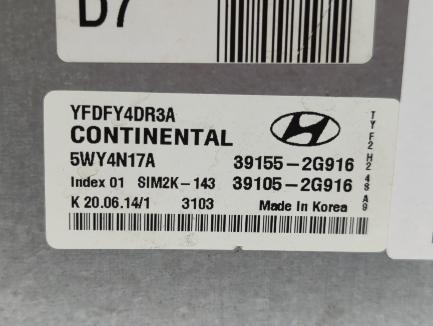 2011-2015 Hyundai Sonata PCM Engine Control Computer ECU ECM PCU OEM P/N:39105-2G916 39155-2G916 Fits OEM Used Auto Parts - 
