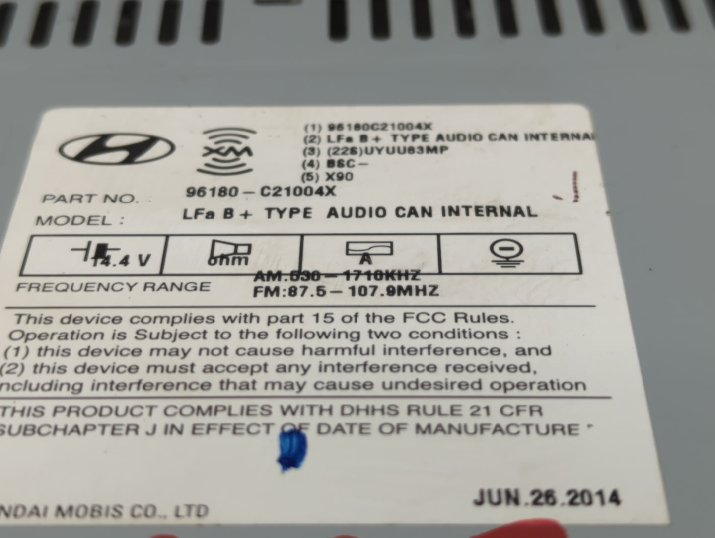 2015-2017 Hyundai Sonata Am Fm Cd Player Radio Receiver - Oemusedautoparts1.com