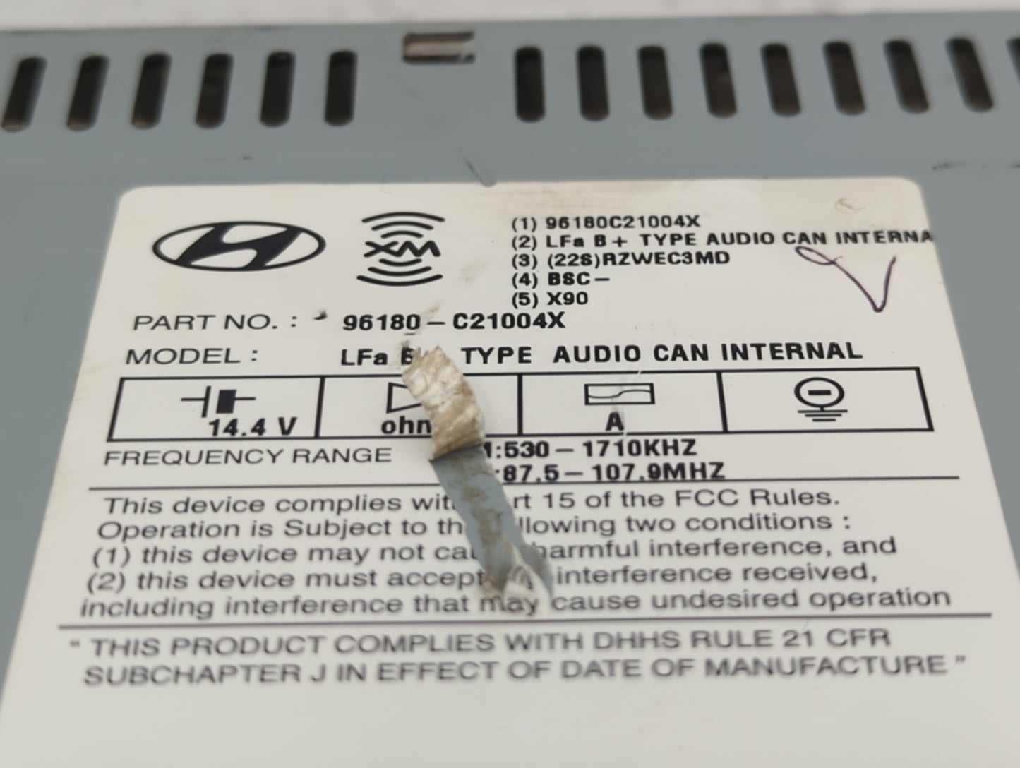 2015-2017 Hyundai Sonata Am Fm Cd Player Radio Receiver - Oemusedautoparts1.com