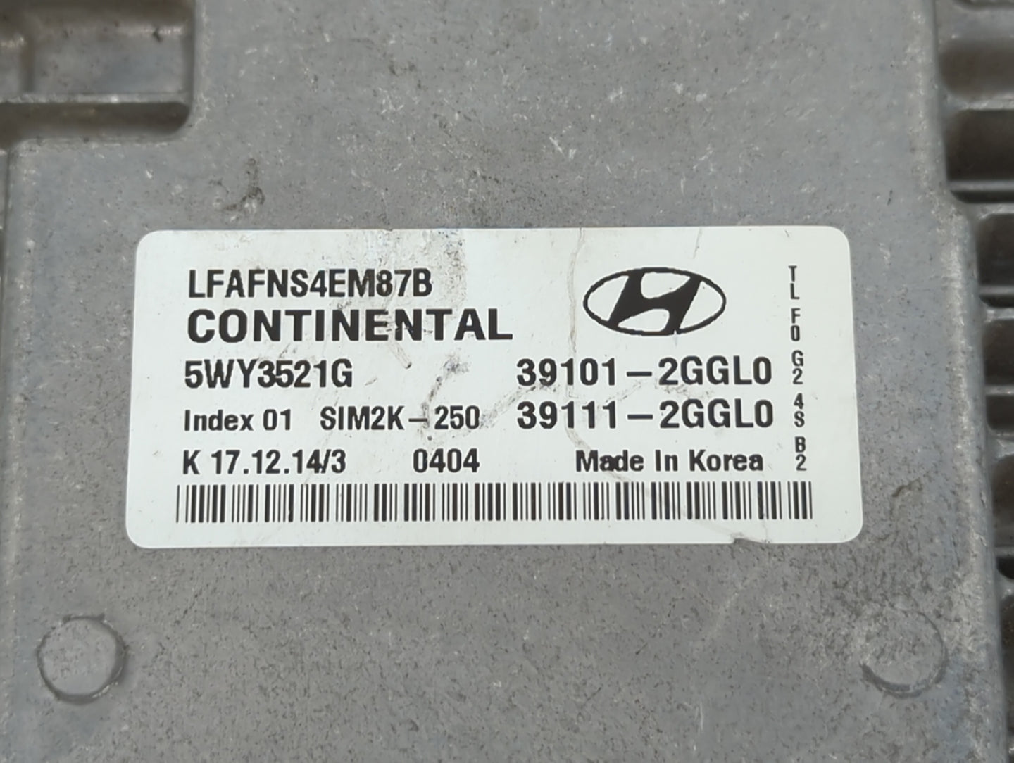 2015-2017 Hyundai Sonata PCM Engine Control Computer ECU ECM PCU OEM P/N:39101-2GGL0 39101-2GGK3 Fits Fits 2015 2016 2017 OE