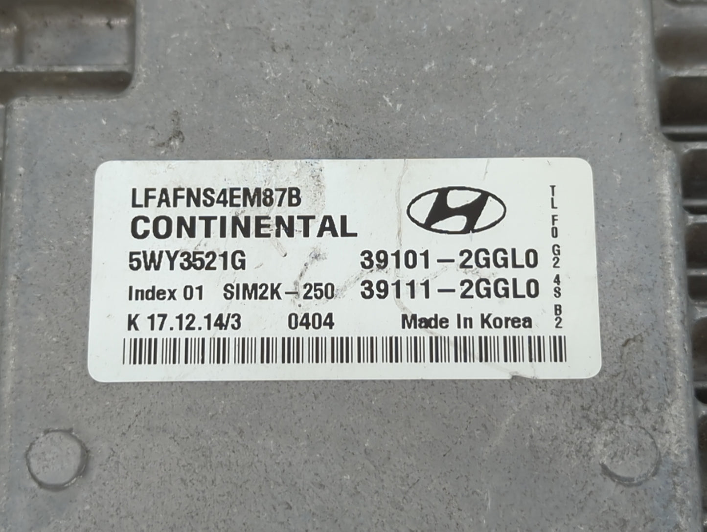 2015-2017 Hyundai Sonata PCM Engine Control Computer ECU ECM PCU OEM P/N:39101-2GGL0 39101-2GGK3 Fits Fits 2015 2016 2017 OE