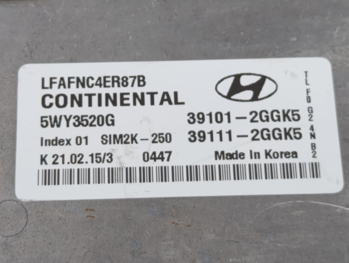 2015-2017 Hyundai Sonata PCM Engine Control Computer ECU ECM PCU OEM P/N:39101-2GGK5 39111-2G669 Fits Fits 2015 2016 2017 OE