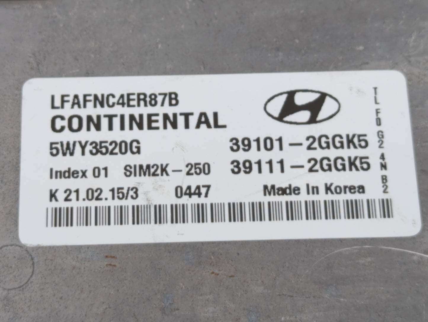 2015-2017 Hyundai Sonata PCM Engine Control Computer ECU ECM PCU OEM P/N:39101-2GGK5 39111-2G669 Fits Fits 2015 2016 2017 OE