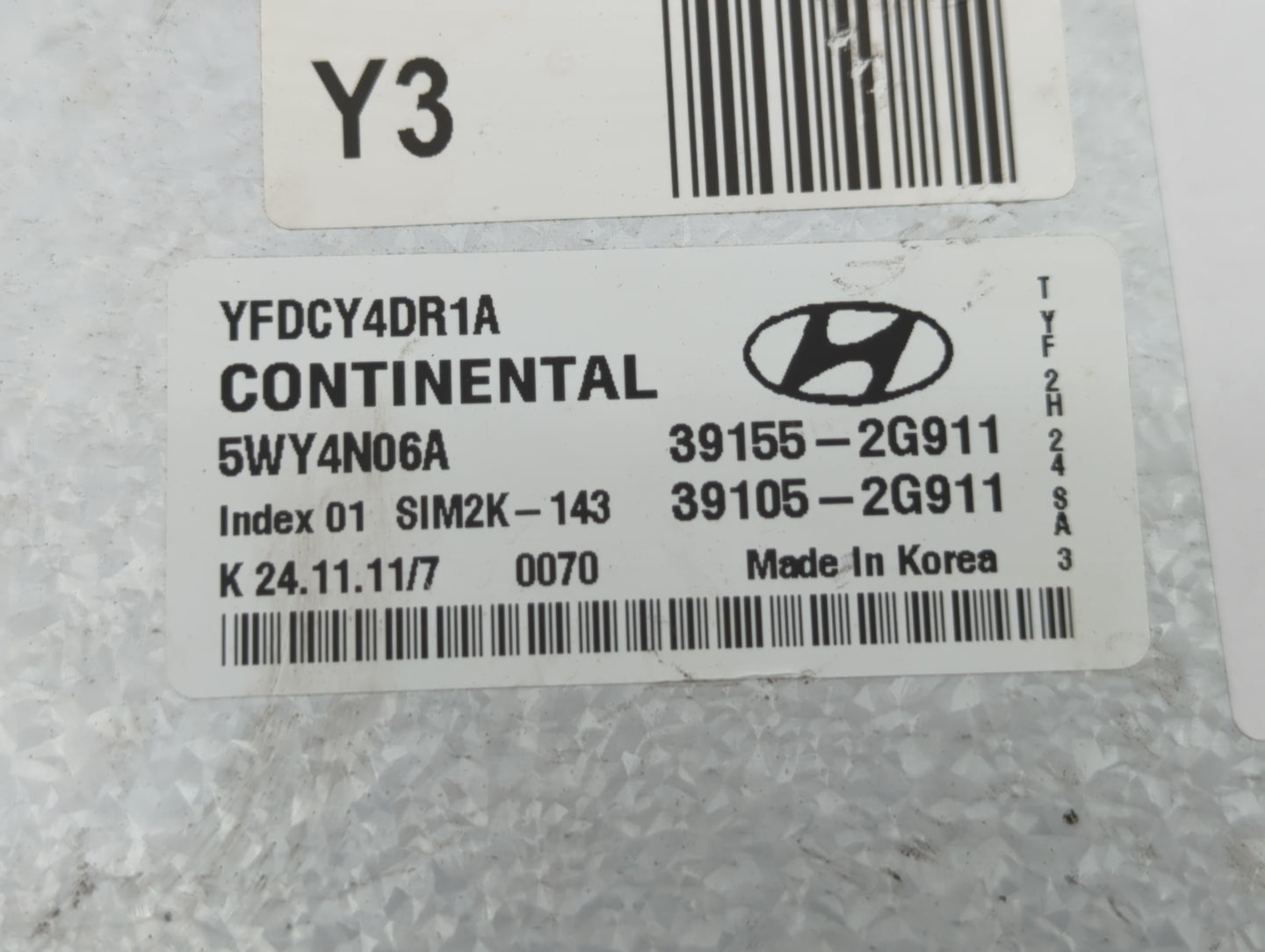 2011-2015 Hyundai Sonata PCM Engine Control Computer ECU ECM PCU OEM P/N:39105-2G911 39155-2G911 Fits OEM Used Auto Parts - 
