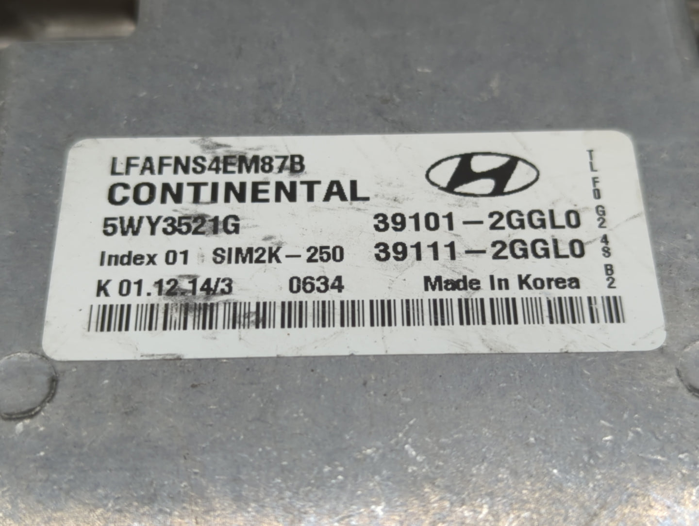2015-2017 Hyundai Sonata PCM Engine Control Computer ECU ECM PCU OEM P/N:39111-2GGL0 39101-2GGL0 Fits Fits 2015 2016 2017 OE