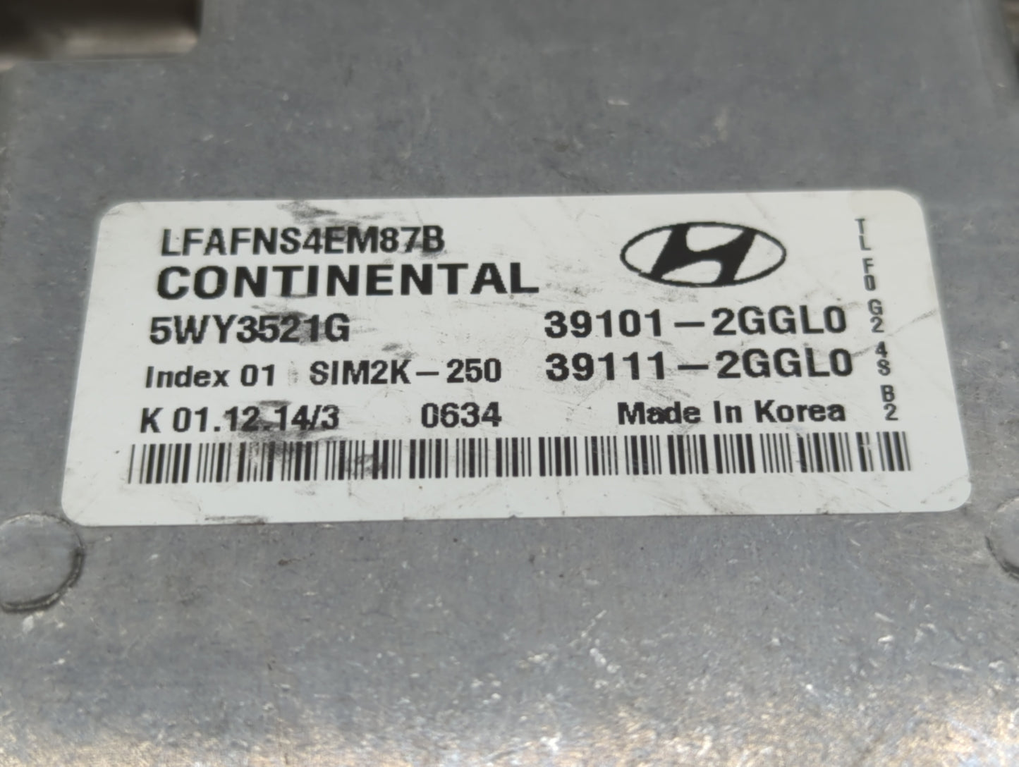 2015-2017 Hyundai Sonata PCM Engine Control Computer ECU ECM PCU OEM P/N:39111-2GGL0 39101-2GGL0 Fits Fits 2015 2016 2017 OE