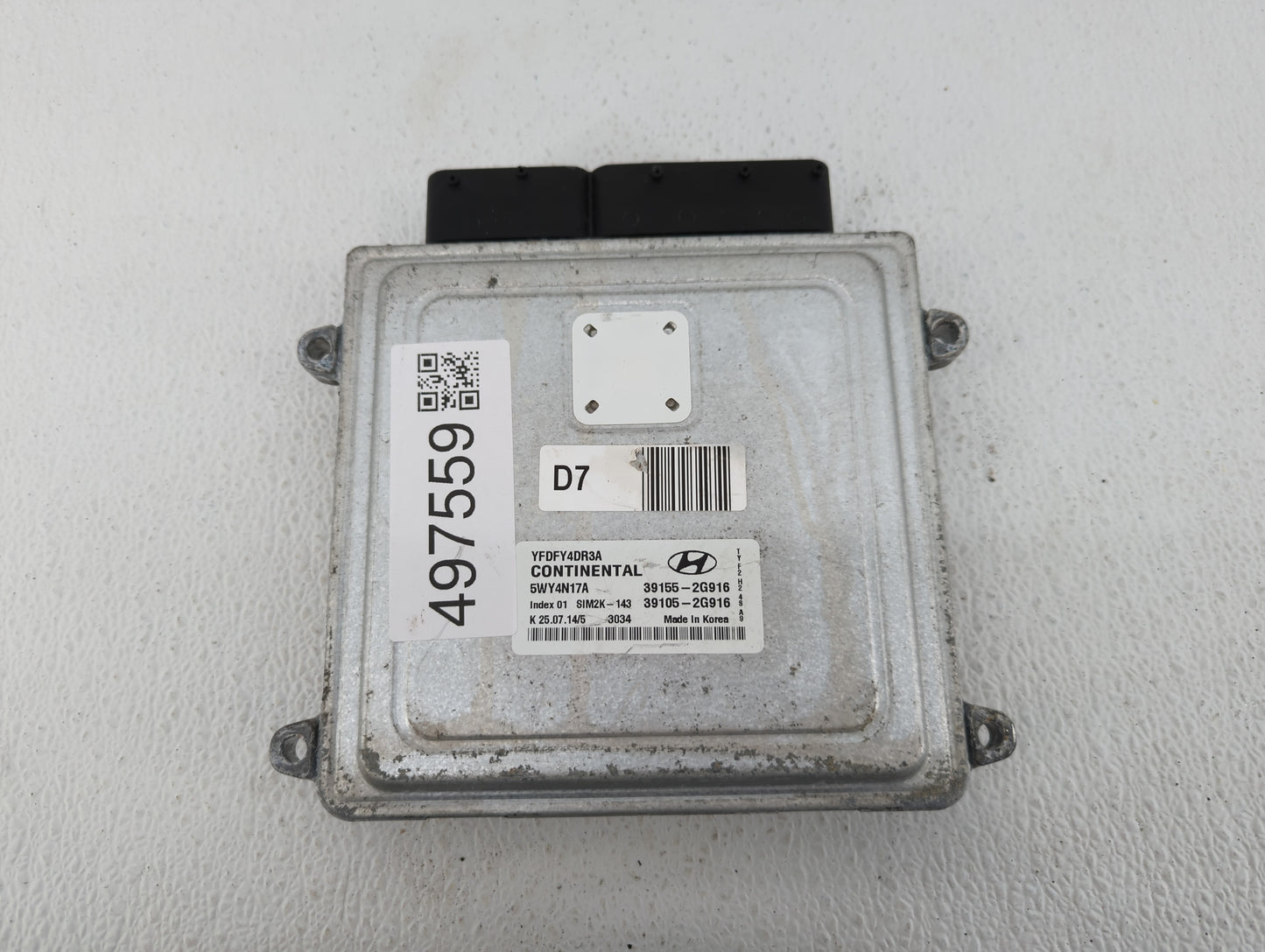 2011-2015 Hyundai Sonata PCM Engine Control Computer ECU ECM PCU OEM P/N:39105-2G916 39155-2G916 Fits OEM Used Auto Parts - 