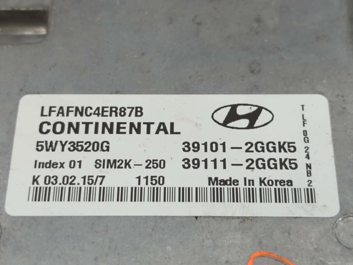 2015-2017 Hyundai Sonata PCM Engine Control Computer ECU ECM PCU OEM P/N:39111-2GGK8 39101-2GGK8 Fits Fits 2015 2016 2017 OE