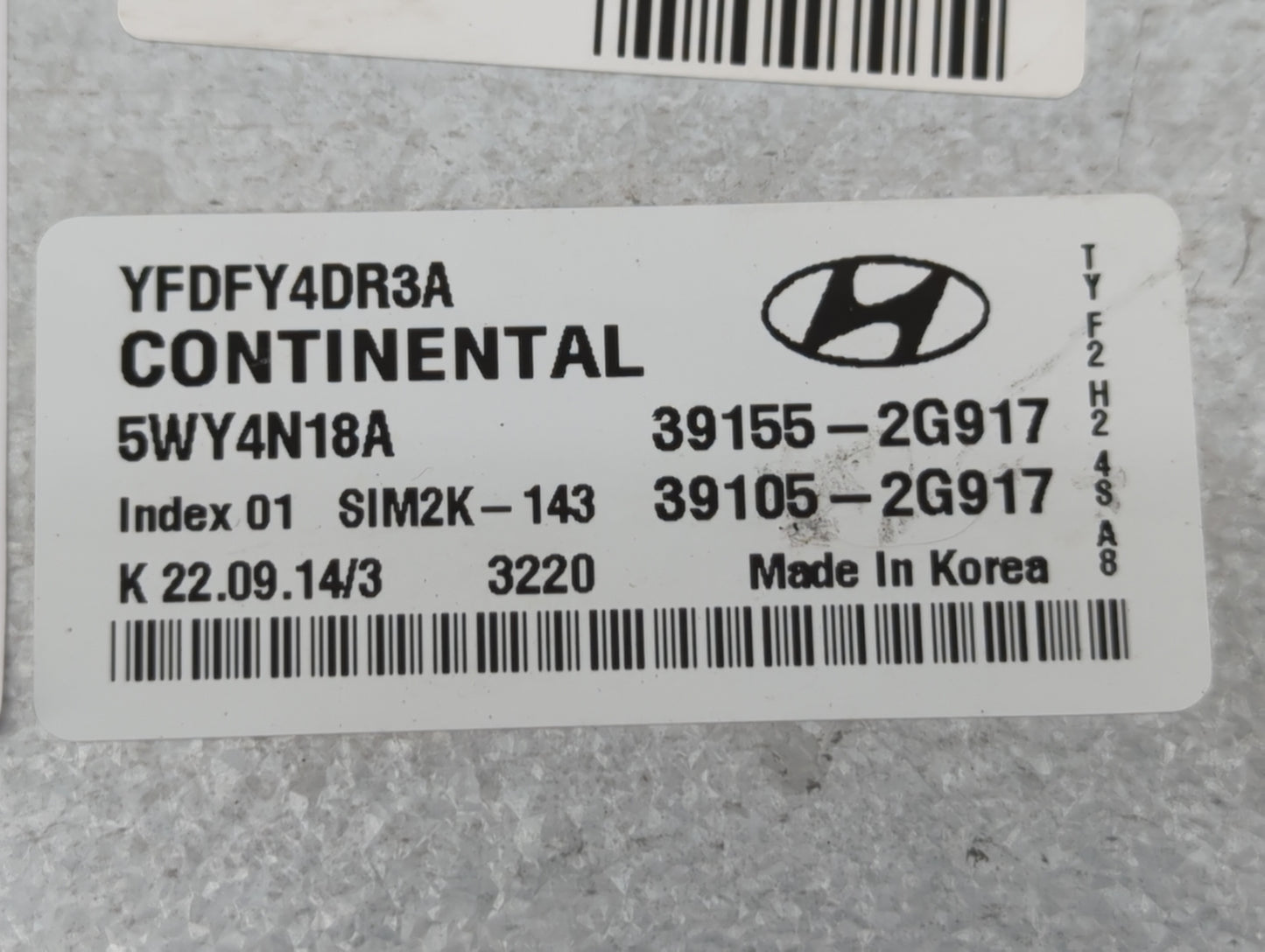 2011-2015 Hyundai Sonata PCM Engine Control Computer ECU ECM PCU OEM P/N:39105-2G917 39155-2G917 Fits OEM Used Auto Parts - 