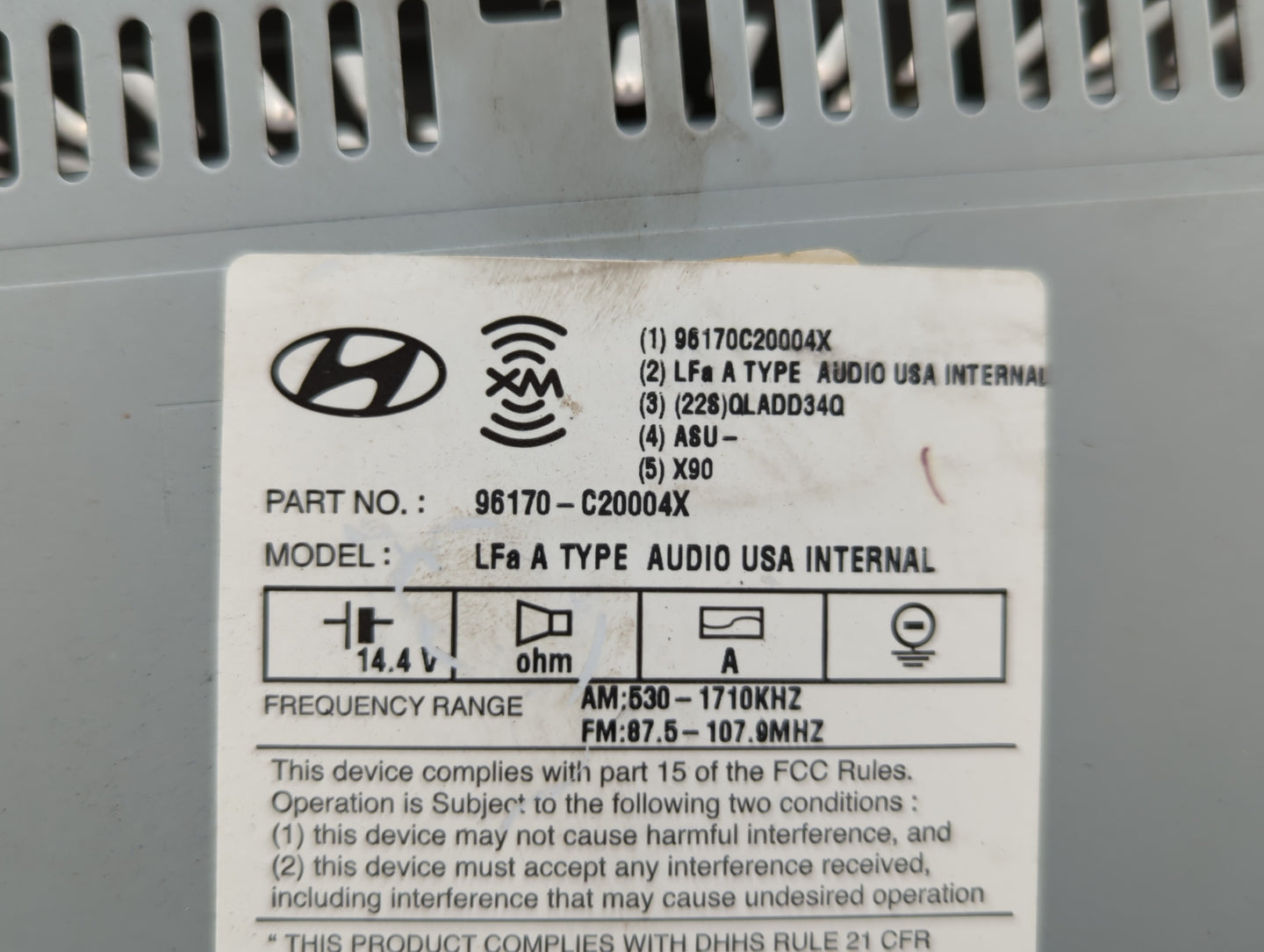 2015-2017 Hyundai Sonata Am Fm Cd Player Radio Receiver - Oemusedautoparts1.com