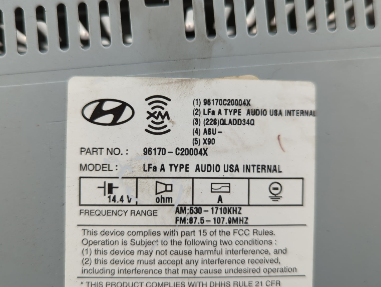 2015-2017 Hyundai Sonata Am Fm Cd Player Radio Receiver - Oemusedautoparts1.com