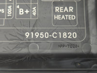 2015 Hyundai Sonata Fusebox Fuse Box Panel Relay Module P/N:91950-C1820 91200-C2010 Fits OEM Used Auto Parts - Oemusedautopa