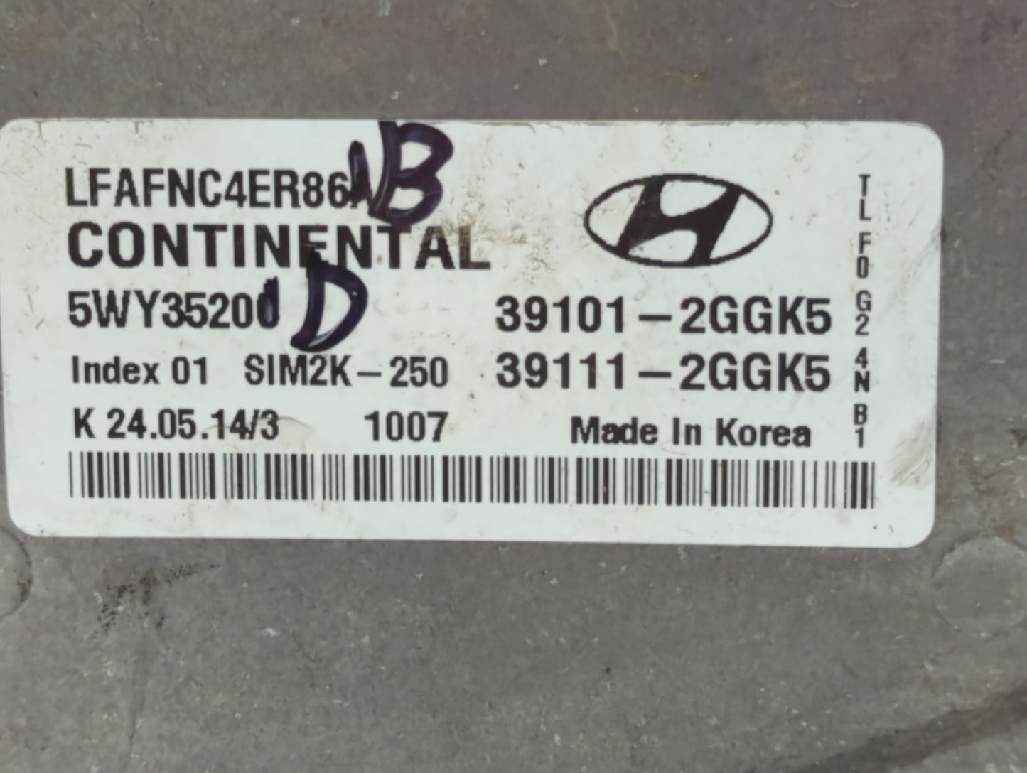 2015-2017 Hyundai Sonata PCM Engine Control Computer ECU ECM PCU OEM P/N:39111-2GGK5 39101-2GGK5 Fits Fits 2015 2016 2017 OE