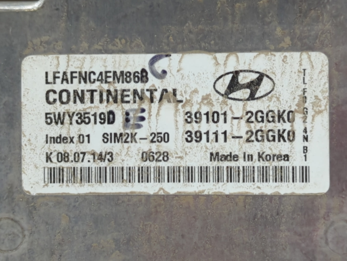 2015-2017 Hyundai Sonata PCM Engine Control Computer ECU ECM PCU OEM P/N:39101-2GGK0 Fits Fits 2015 2016 2017 OEM Used Auto 