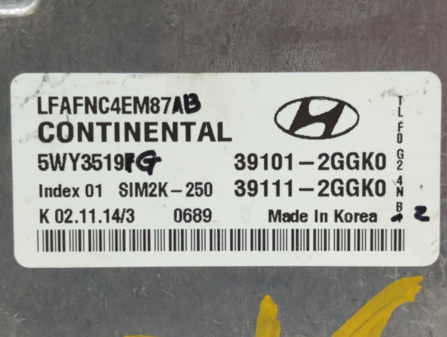 2015-2017 Hyundai Sonata PCM Engine Control Computer ECU ECM PCU OEM P/N:39101-2GGK0 Fits Fits 2015 2016 2017 OEM Used Auto 